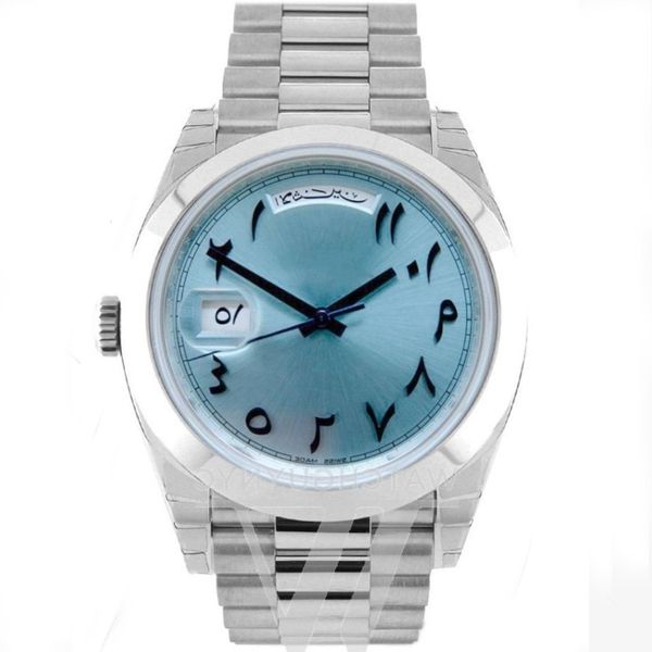 

2020 горячие часы мужские 40мм daydate древние arab автоматические механические часы нет батареи подметание движение часы из нержавеющей ста, Slivery;brown