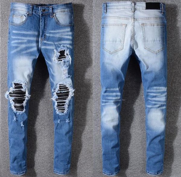 

trend бренд мужчины дизайнер моды диких классический мужчина высокого качества брюки осень новый бутик мужской городских джинсы, Blue