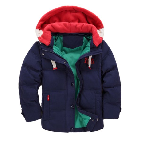 

children's winter jackets kids down coat hooded jacket for boys parkas toddler solid outerwear auttumn boy warm coat 100-150cm, Blue;gray