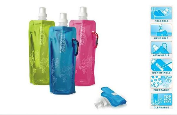 

water bottle comes flat, foldable water bottle collapsible 0.48 litres anti-bottle fedex 170pcs