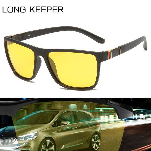 

polarized night vision sunglasses men women flexible square tr90 sun glasses yellow lens car driving safety eyewear uv400, White;black