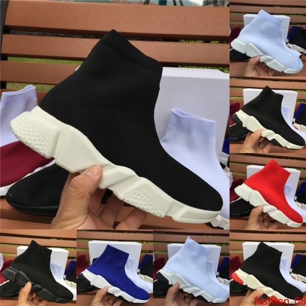 

speed trainer fashion men women designer sneakers black white blue mens trainers casual sock shoes runner size 5-11