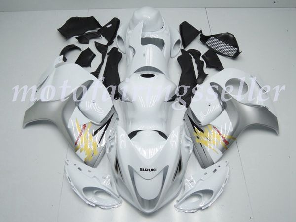 

new abs plastic fairings kit fit for suzuki gsx1300 1300r 2008 09 10 11 12 13 14 15 16 17 2018 injection mold white and silver