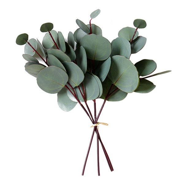 

4/8/10pcsartificial eucalyptus leaf pvc floral stem faux greenery eucalyptus leaf for wedding decoration party home craft plant