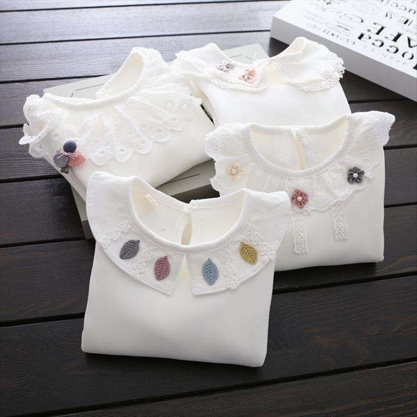 

white base doll collar t- girl long sleeve baby children little t- shirt doll shirt girl baby child
