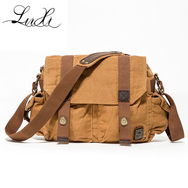 

luxiw the latest strength is pure color wash canvas european and american single shoulder oblique span package