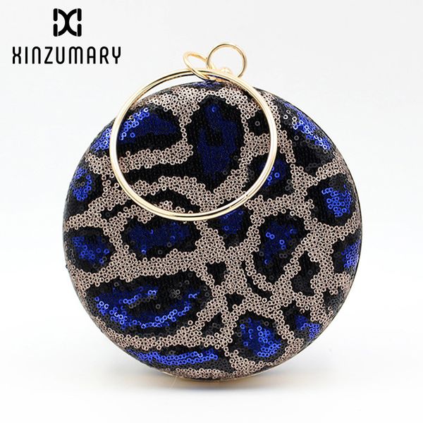 

fashion sequined clutch women's circular shape evening bags bling day clutches wedding purse wallet female handbag messenger bag