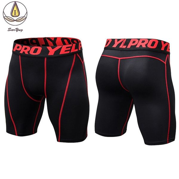 

qucik dry men running shorts gym training shorts printing professional exercise leggings patchwork male fitness, Black;blue