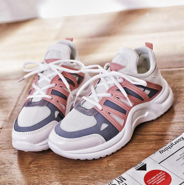 

breathable mesh women casual shoes vulcanize female fashion sneakers lace up soft high leisure footwears platform casual shoes, Black