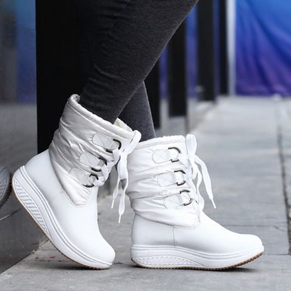 Hot Sale-Mulheres Toning sapatos inverno quente além de veludo curto Botas Sapatilhas impermeáveis ​​Platform sapatas fêmeas balanço sapatos de ginástica