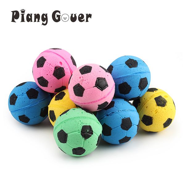 

10pcs/lot eva colorful ball cat toy pet foam footaball toys outdoor play pet toys