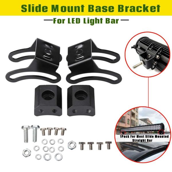 

rupo 2pcs/set led work fog light bar slide universal mount bracket light bar brackets adjustable car led lights accessories
