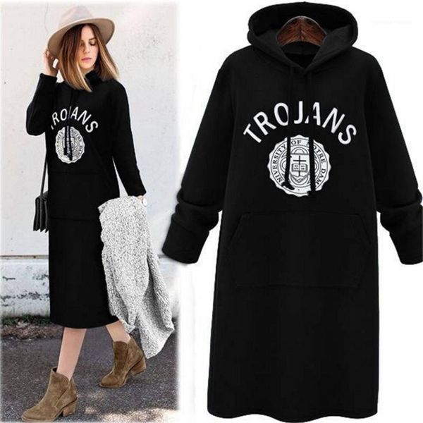 

dresses casual designer females clothing letter print womens casual dresses fashion panelled big pocket womens hooded, Black;gray
