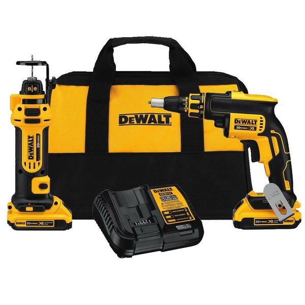 

Dewalt dck263d2 20 volt max 1 4 inch bru hle crewgun and cut out tool combo