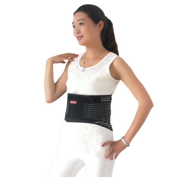 

waist support bodybuilding lumbar high elastic breathable mesh health care with steel back brace belts, Black;gray