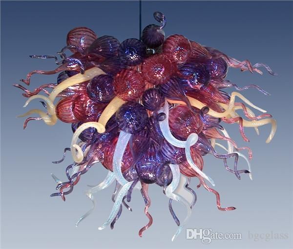 

new arrival dale chihuly murano glass colored 20inches led 100% hand blown glass modern art decor italy designed pendant chandeliers