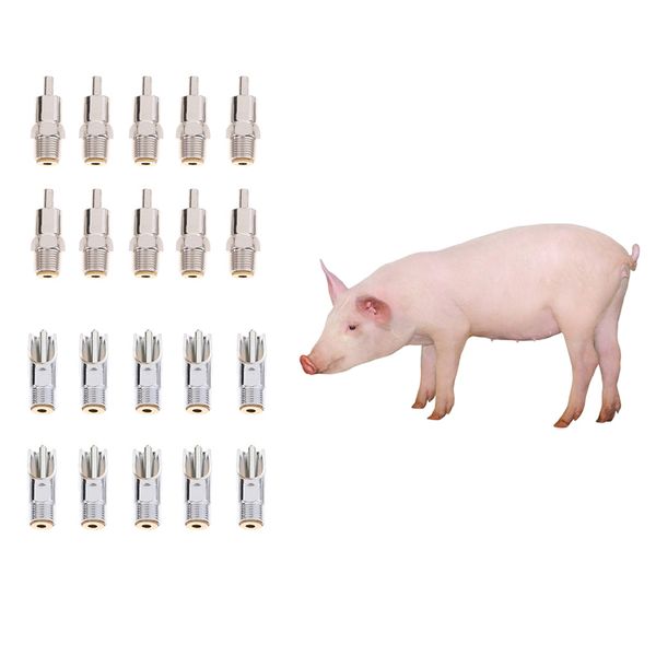 

20x metal automatic duck-billed pig water nipple drinker copper cap mouth