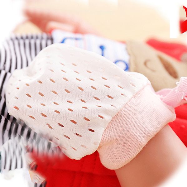 

1pair newborn mittens girl thin style soft accessories gift protection face baby gloves boy summer adjustable anti scratching, White