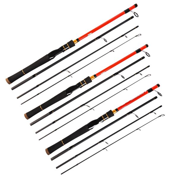 

1.8m / 1.98m / 2.1m spinning casting fishing rod 4 sections high carbon rods fishing tackle