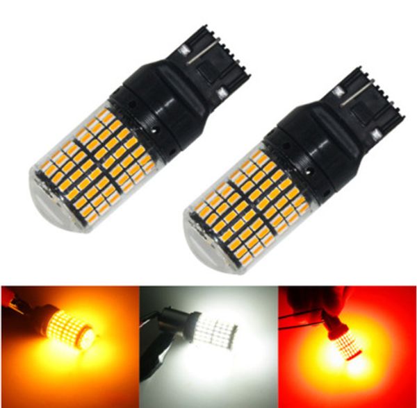 20 pezzi 1156 1157 luci di stop a LED per auto 12-30 V 3014 144SMD 7440 lampadina di segnalazione a LED automatica corrente costante rosso bianco ambra lampada di svolta