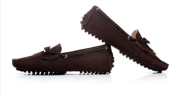 

mens summer genuine leather suede breathable moccasins driving shoes loafer shoes  colors a50, Black