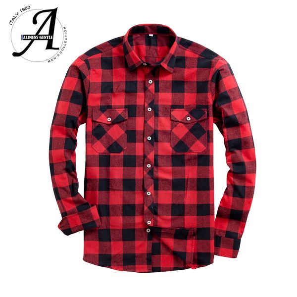 

brand new flannel plaid shirt men casual long sleeve high cotton fashion 2018 male shirt chemise homme camisa social masculina, White;black