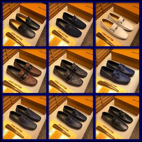 

20mc 2019 genuine leather men casual shoes luxury brands men loafers moccasins breathable slip on black driving shoes big size 46