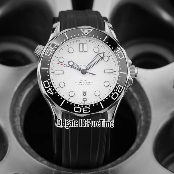 

new diver 300m 210.32.42.20.04.001 miyota 8215 automatic a8800 mens watch steel case black bezel white texture dial rubber puretime i03l12, Slivery;brown