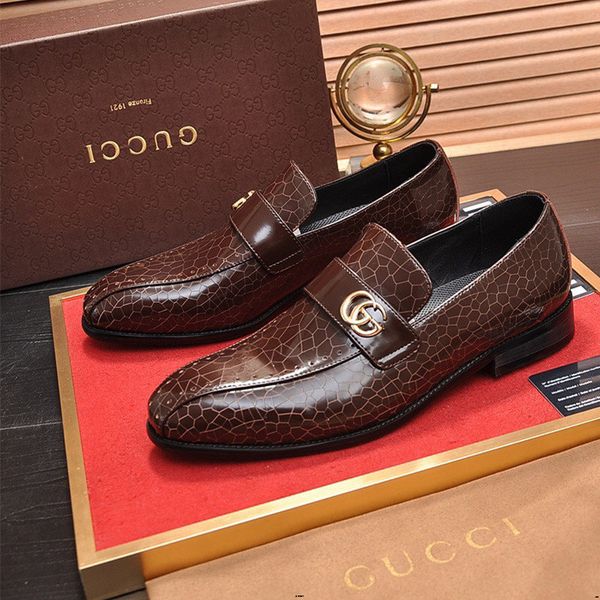 

19wf winter luxury crocodiles grain slip-on oxfords shoes men casual fashion pointed toe dress shoes new design, Black