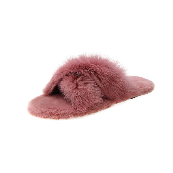 

autumn/winter women's indoor slippers zapatos de mujer fashion solid color short plush home slippers flat shoes for women, Black
