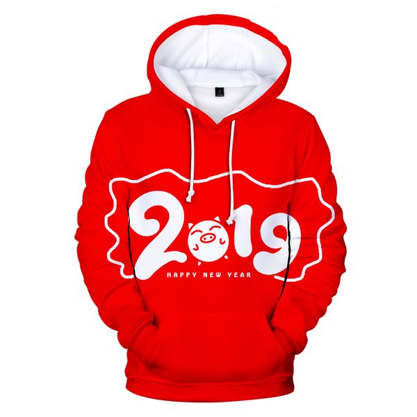 

frdun lucky pig 3d hoodies sweatshirt 2019 digital print fashion festive hoodies casual hip hop couples streetwear xxs-4xl, Black