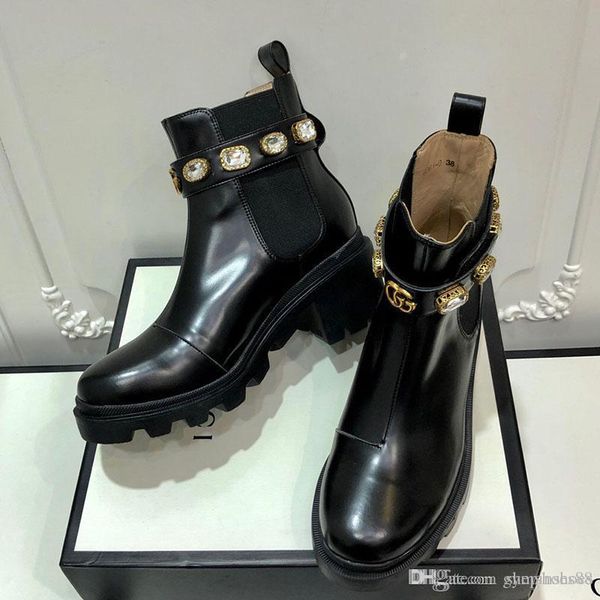 

luxury womens martin boots leather heavy-duty soles designer breathable fashion ladies classic ankle boots ing, Black