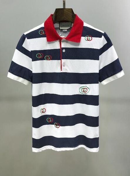 

italy brand mens designer polo shirt short sleeve turn down lapel black and white polo designer hommes #4072, White;black