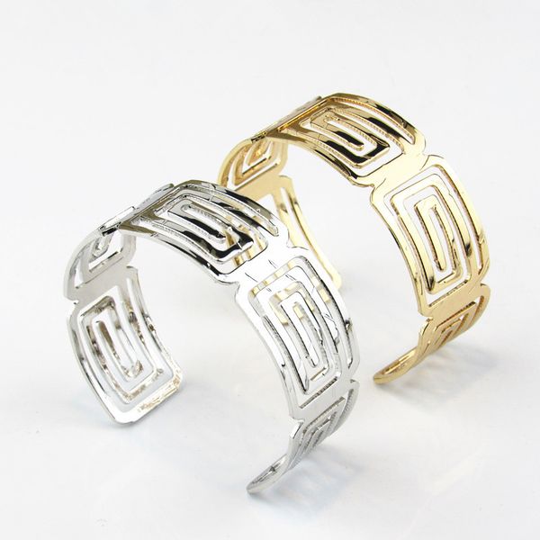 

simple new fashion personality jewelry hollow out back type rule metal bracelet female bracelet in europe and america, Black