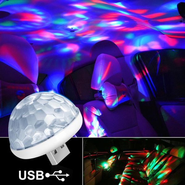 

car interior lights decorative lamp led mini rgb colorful atmosphere light auto usb dj disco stage effect lights car neon lamps