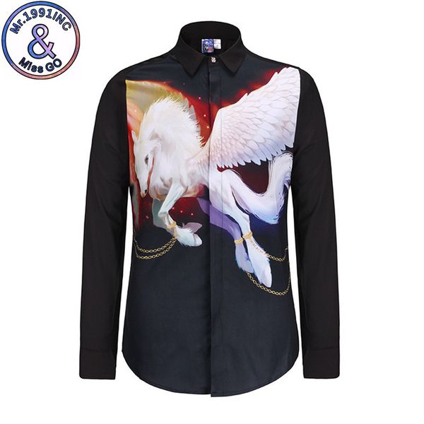 

мужская дизайнерская рубашка с односторонним принтом с длинными рукавами и женские рубашки pegasus tiger creative art pattern черно-белая 3d, White;black