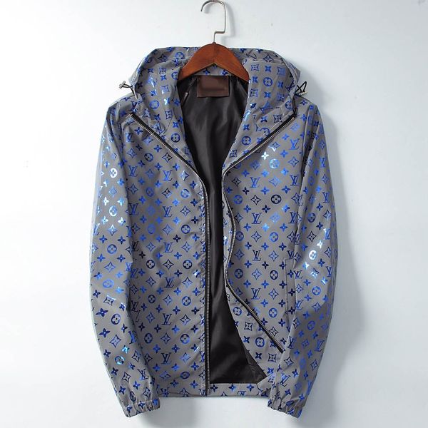 

new men's jacket thin jacket hooded windbreaker jacket classic body bb letter print sunscreen box jackets, Black;brown