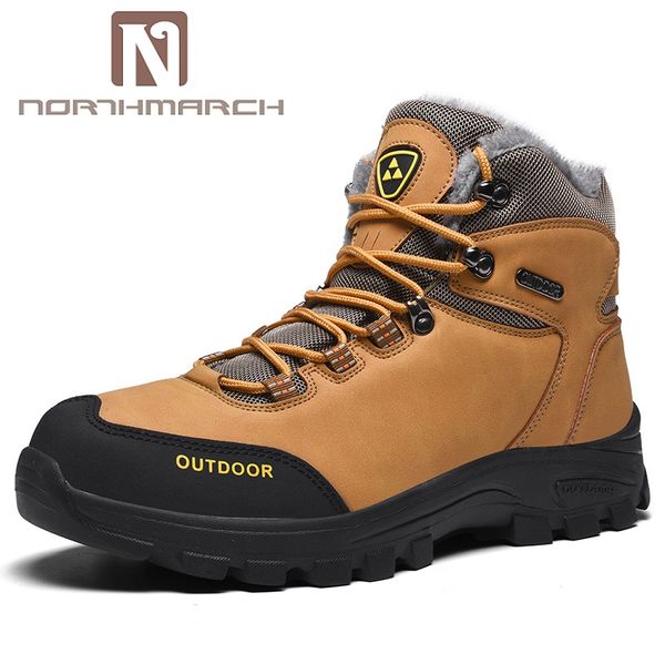 

northmarch winter shoes with fur snow boots men outdoor men sneakers casual ankle boots botas de neve homens, Black