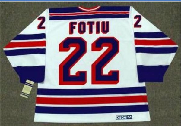 

custom men youth women vintage #22 nick fotiu new york rangers 1982 ccm hockey jersey size s-5xl or custom any name or number, Black