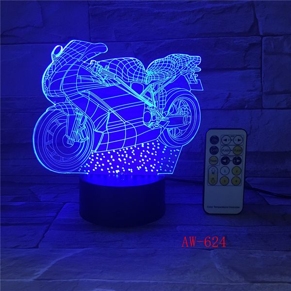 

motor 3d led light novelty 3d table lamp 3d motocross bike shape night lights led usb 7 colors changing lighting aw-624