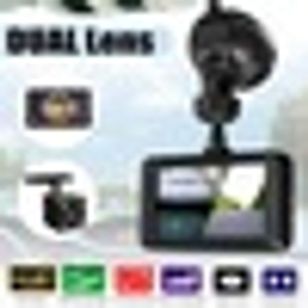 

3.0 inch 1080p dual lens fhd car dvr motion detection camera video night vision car dvr dash automatical cam recorder