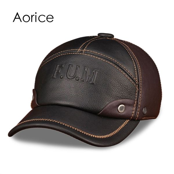 

hl063 men's genuine leather baseball cap brand new spring real cow leather caps hats, Black;white