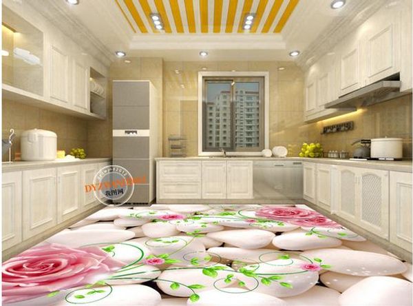 

p any size 3d pebbles rose floor tile painting 3d bathroom wallpaper waterproof