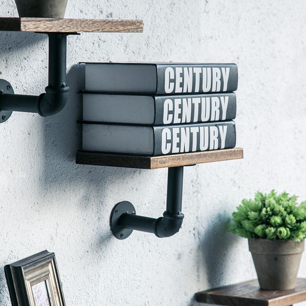 

industrial decorative wall shelf iron floating shelf partition board hanging storage racks with board home wood bracket holder