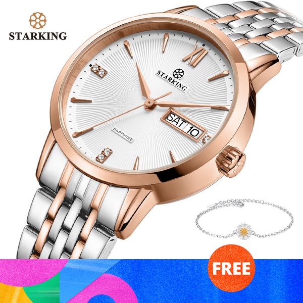 

старкинг браслет из нержавеющей стали часы женщины luxury кварц auto дата платье женские часы 3atm водонепроницаемые наручные часы подарков, Slivery;brown