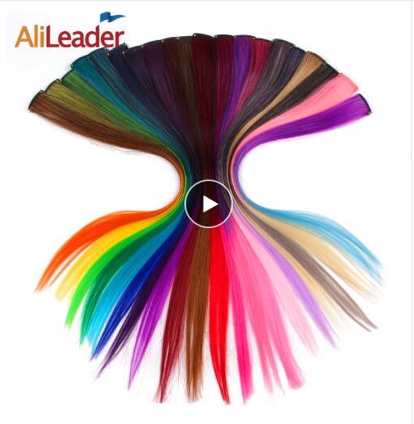 50cm Single Clip In One Piece Hair Extensions Synthetic Long