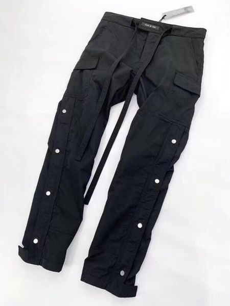 

мода-2019ss новый сжатые голеностопного track justin bieber страх божий вог штаны крупногабаритные мужчины женщины riri молния кулиской бегу, Black