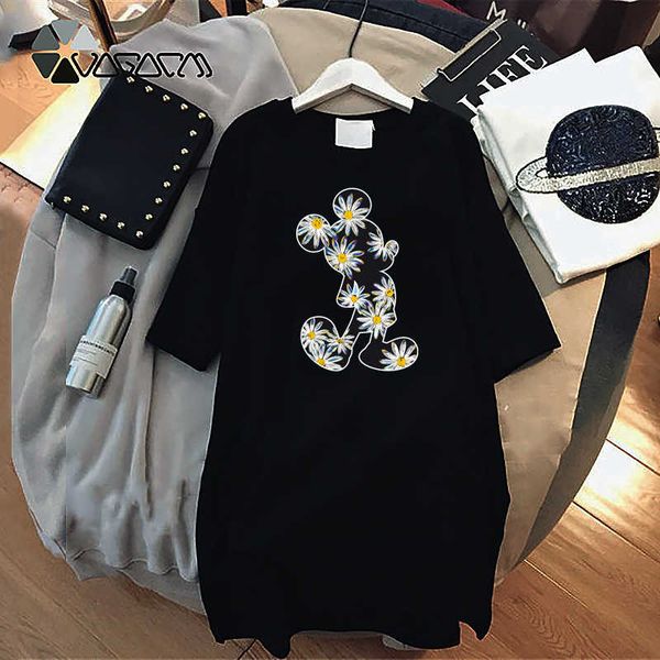 

womens printed dresses for summer new arrival casual streetwear dresses women designer t shirt dress tees 2 colors size -4xl, Black;gray