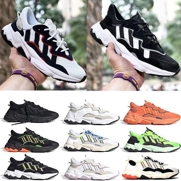 

pride 3m reflective xeno ozweego for men women casual shoes neon green solar yellow halloween tones core black trainer sports sneakers