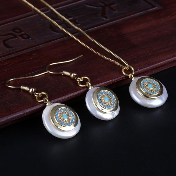 

tiny gold round disc coin charm beads freshwater pearl chic drop earring choker necklace jewelry set for women bridesmaid gift, Silver